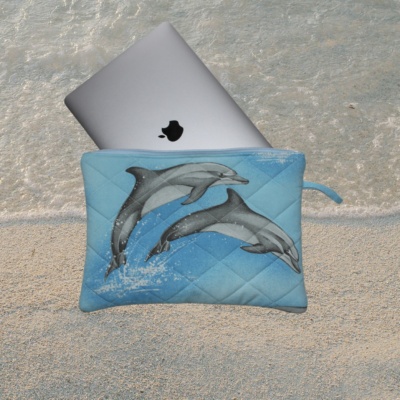 Etui na laptopa 13' - delfiny